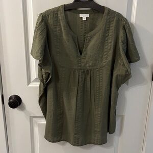 J. Jill Olive Textured Blouse